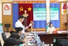 Ông Võ Trọng Hòa, Phó Giám đốc chi nhánh NHCSXH tỉnh báo cáo kết quả hoạt động của Ban đại diện Hội đồng quản trị tỉnh quý I/2021