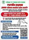 Thông tin tuyển dụng chi tiết của công ty TNHH MTV CPV food