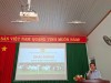 Đồng chí Trần Quốc Việt, Phó Ban Kinh tế - Xã Hội,  Kiêm Phó Giám đốc Trung tâm Dạy nghề và Hỗ trợ Nông dân  phát biểu Khai giảng lớp dạy nghề kỹ thuật chăn nuôi dê tại huyện Bù Đốp
