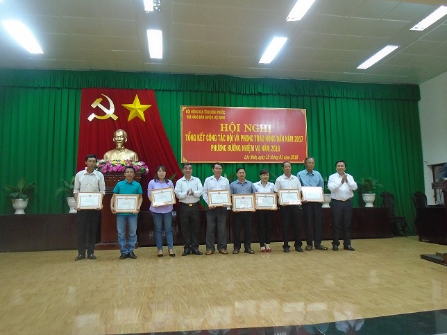Hội Nông dân huyện Lộc Ninh tổ chức Hội nghị tổng kết công tác Hội và phong trào nông dân năm 2017
